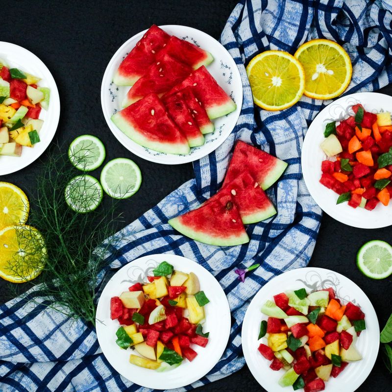 Fresh Fruit Salad with Orange Juice and Honey