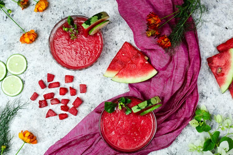 Close-up Of Watermelon Smoothies 