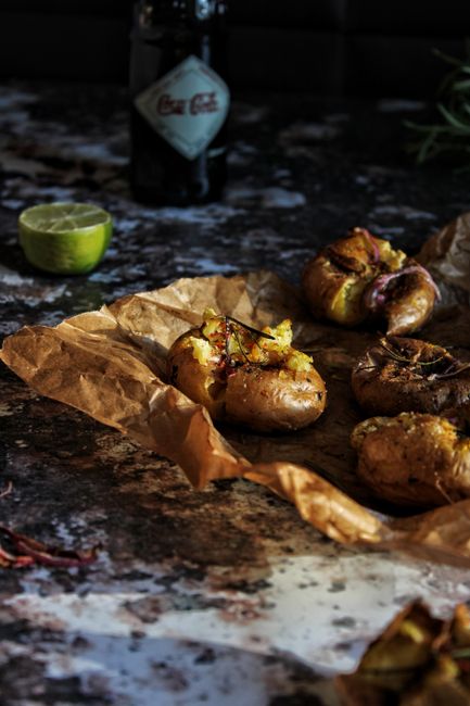 Papas Asadas al Merkén con Limón