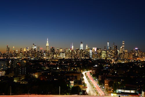 Free City Skyline at Night Stock Photo