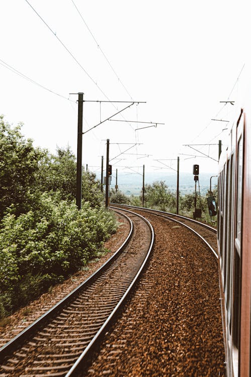 Railway Tracks Seen from Train