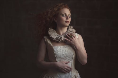 A Young Woman Wearing a Renaissance Dress