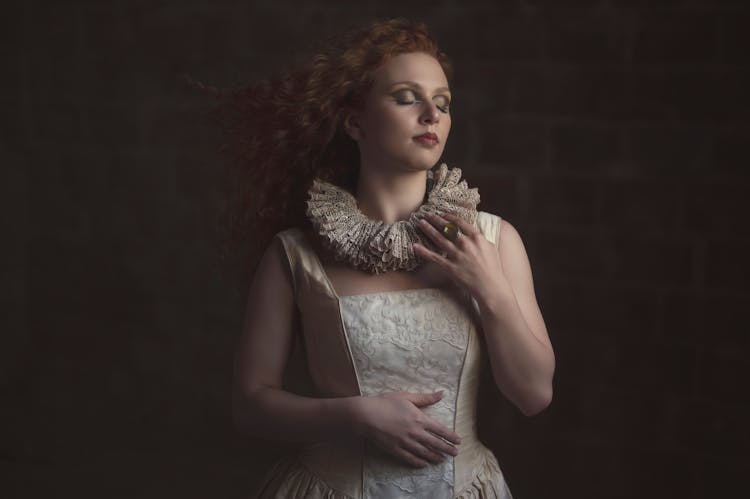 A Young Woman Wearing A Renaissance Dress