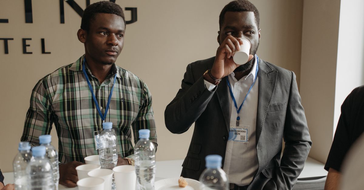 young professionals networking at a church event in Ho