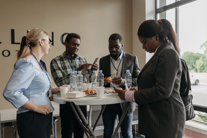 Guests networking at a successful live event