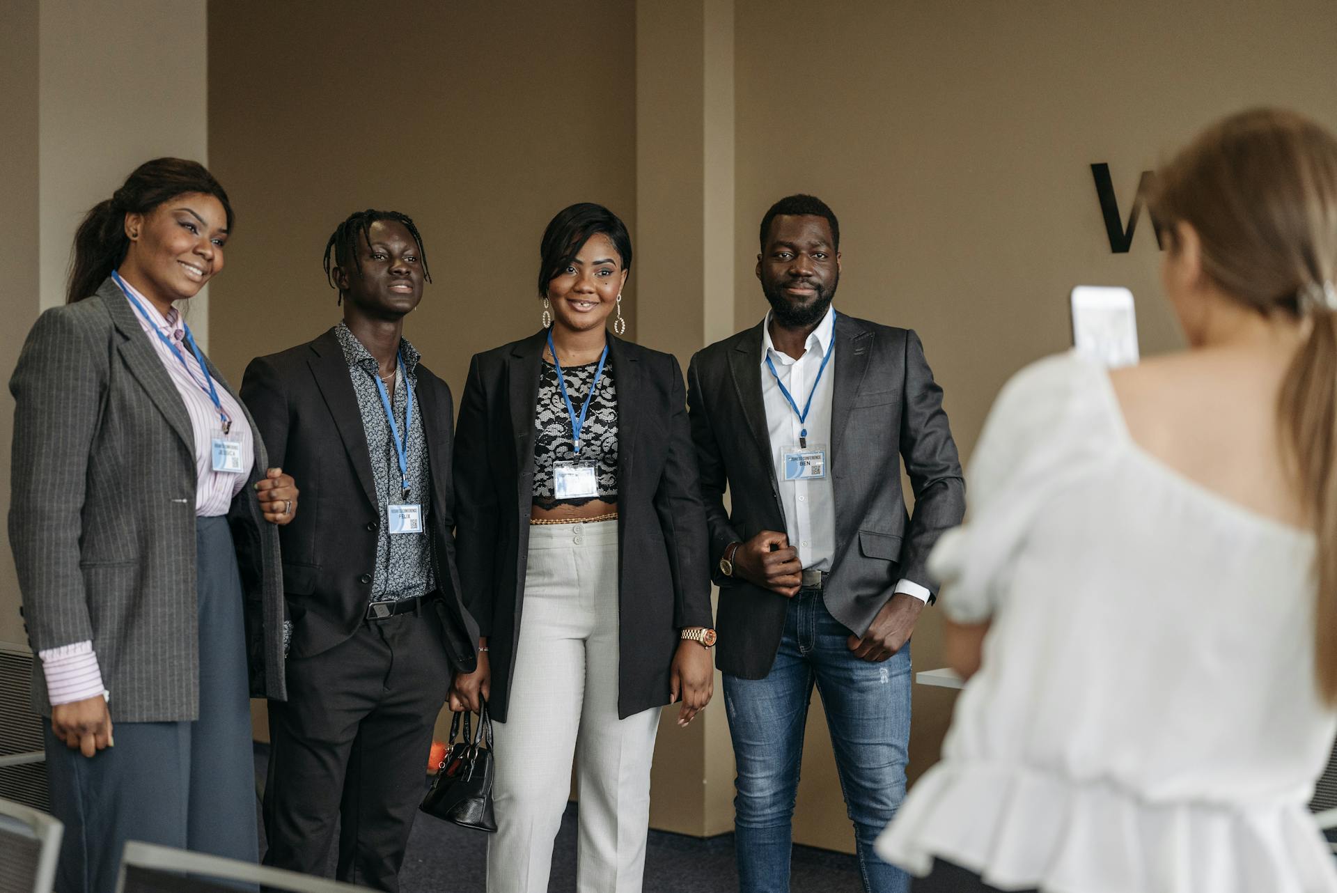 Businesspeople Posing for a Photo at a Business Conference