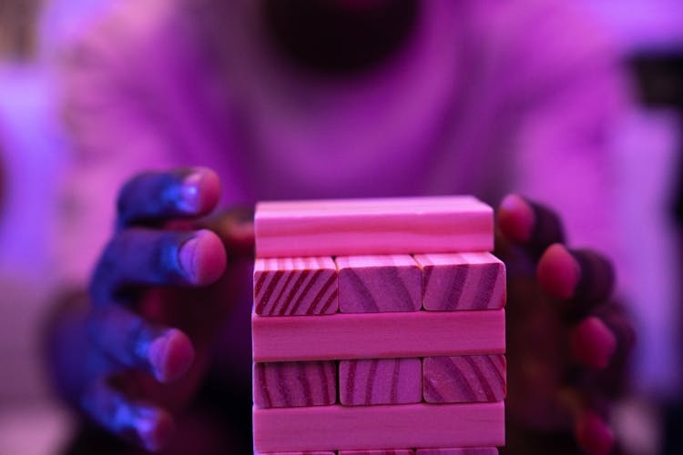 A Stack Of Wooden Toy Blocks