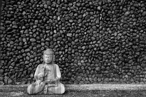 Kostenloses Stock Foto zu buddha, einfarbig, graustufen