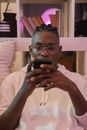 A Man Using His Smartphone