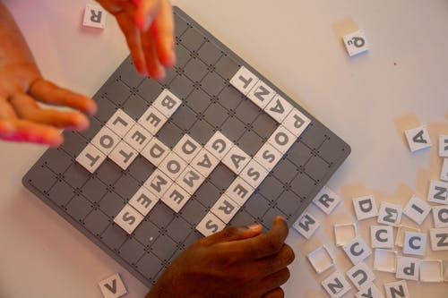 Scrabble Tiles on Board