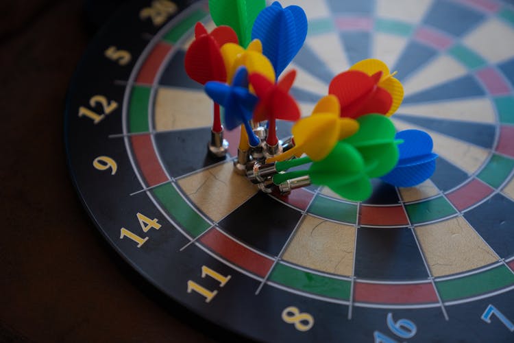 Magnetic Darts On Dartboard