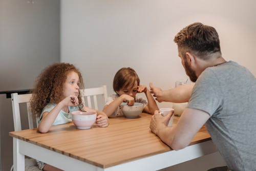 Free A Father Talking his Children Stock Photo