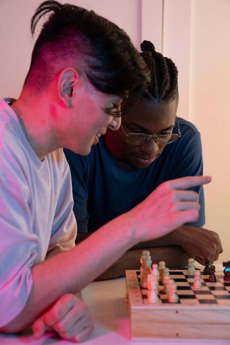 Friends Playing Chess