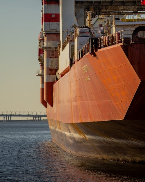 Cargo Ship docked on a Pier 