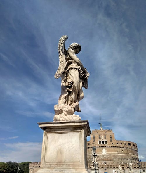 Statue of an Angel in Front of the Castel Sant Angelo in Rome