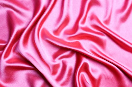Close-Up Shot of a Wrinkled Pink Silk