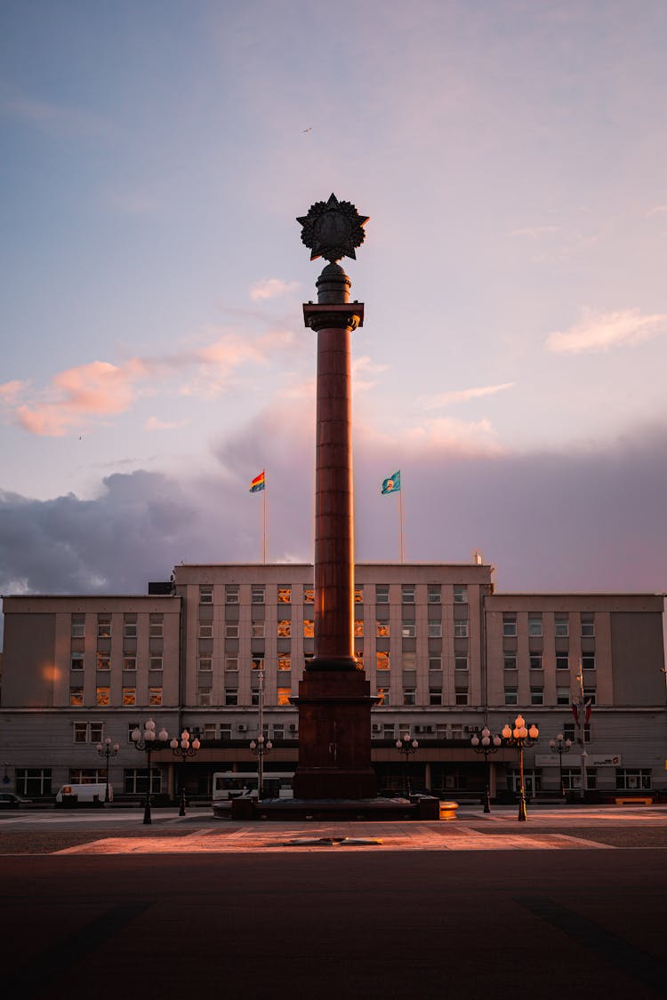 Concrete Monument On The Public Square