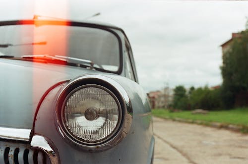 Close-up Photo of Car's Headlight