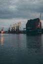 Large Cranes at a Port Area