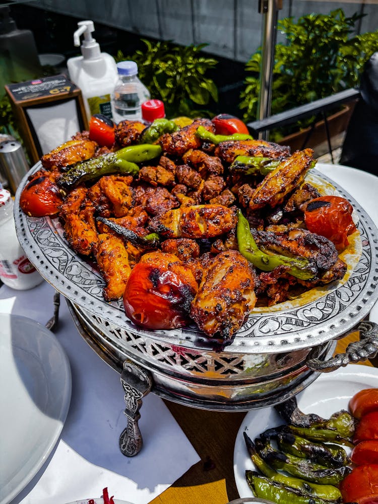 Plate Full Of Roasted Meat 