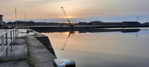 Free stock photo of crane, fishing, harbour Stock Photo