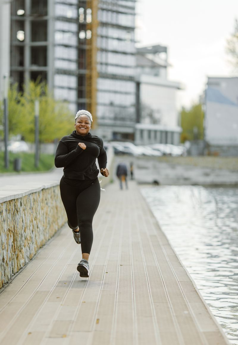 Person jogging outdoors