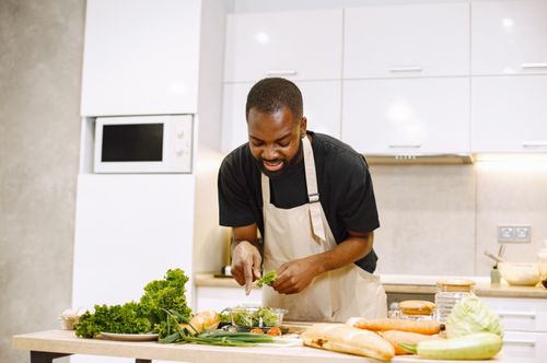 Healthy meal prep with vegetables