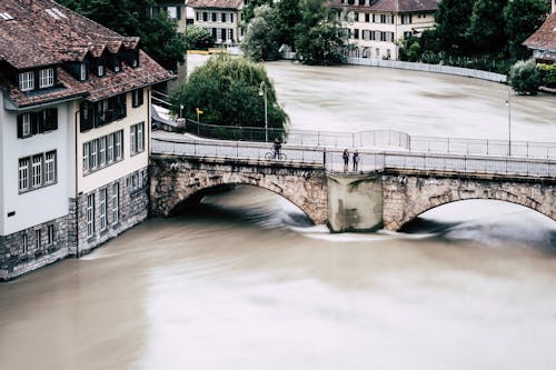 Drone Footage of Heavy Flood in a Town 