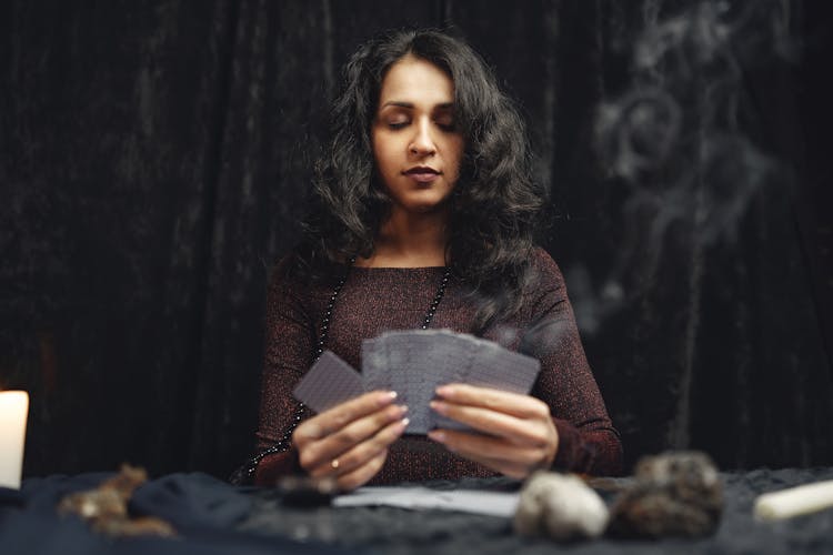 Woman Doing A Card Reading 