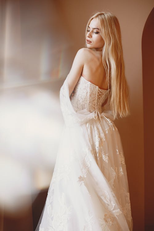 Portrait of a Young Long-Haired Bride