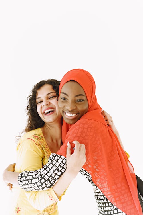 Free Smiling Women Hugging Each  Other Stock Photo