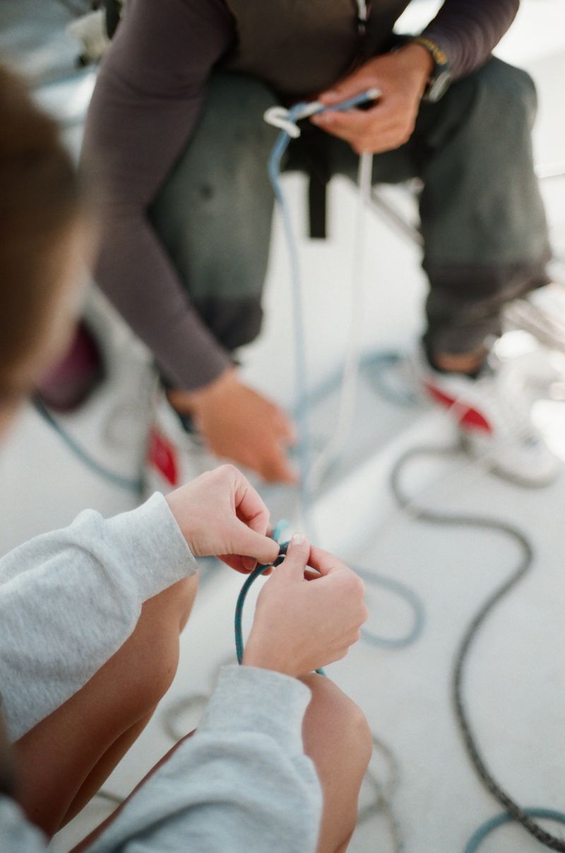 Technicians working on network cabling