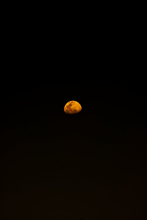 オレンジムーン, ダーク, 半月の無料の写真素材