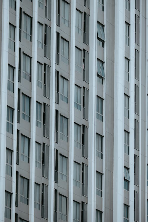ガラス窓, コンクリート, 垂直ショットの無料の写真素材