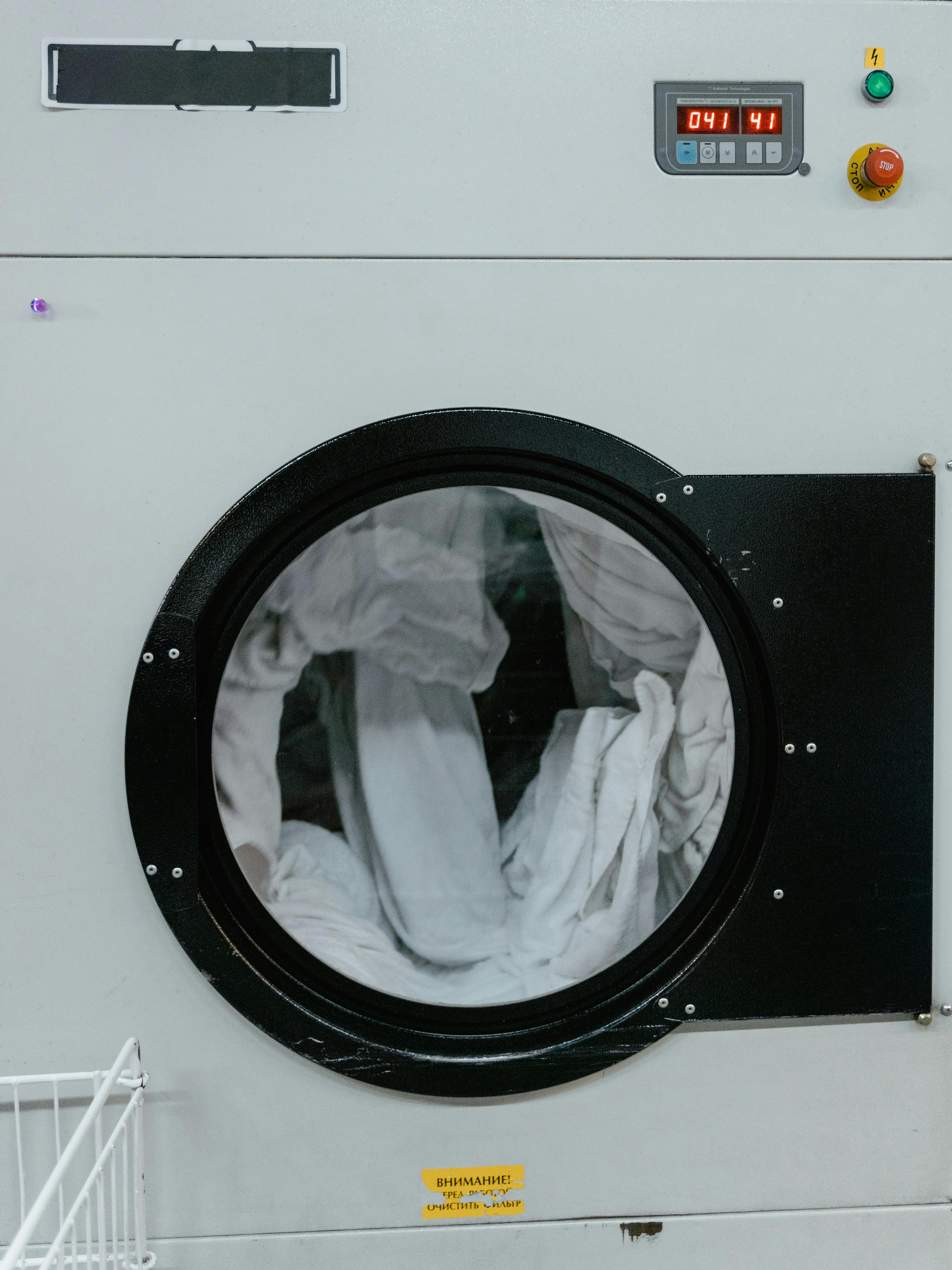 clothes in a washing machine