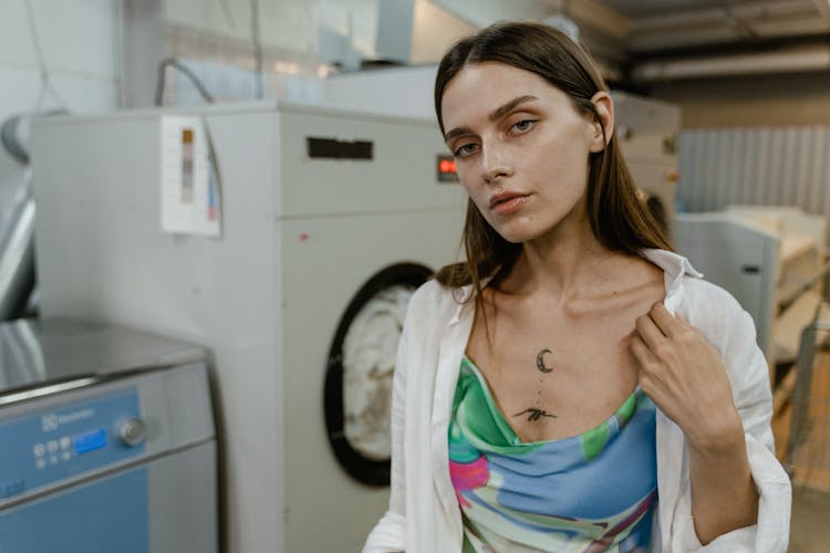 Woman In A Public Launderette