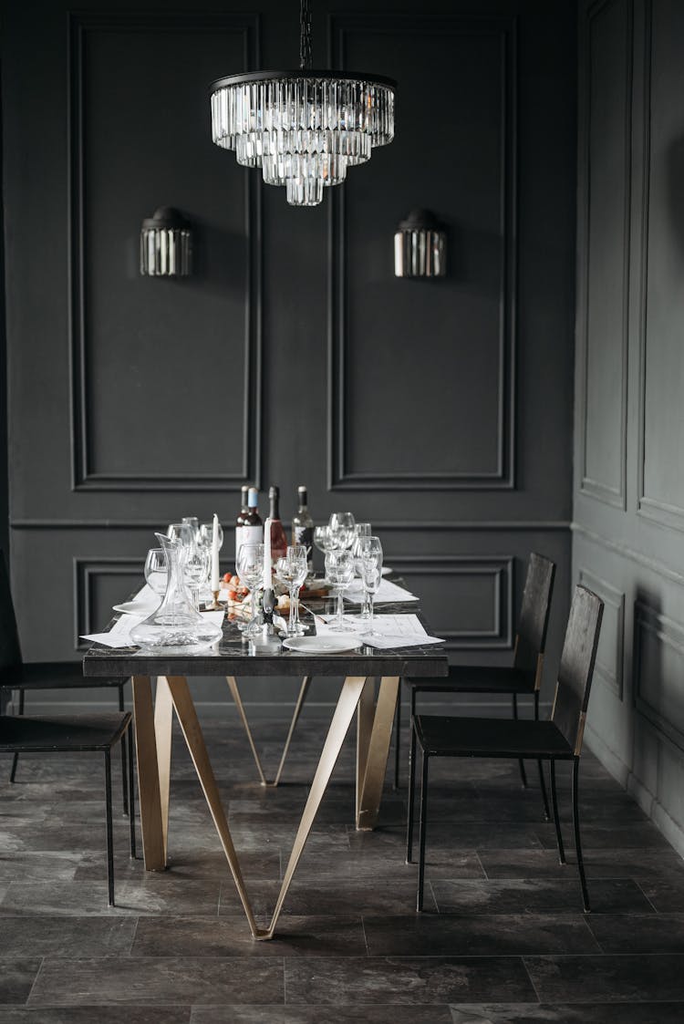 A Table Setting With Wine Glasses