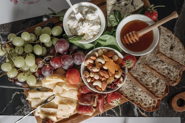 Close Up Shot Of Food Platter