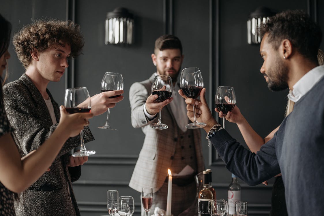 Elegant Men Making a Toast 