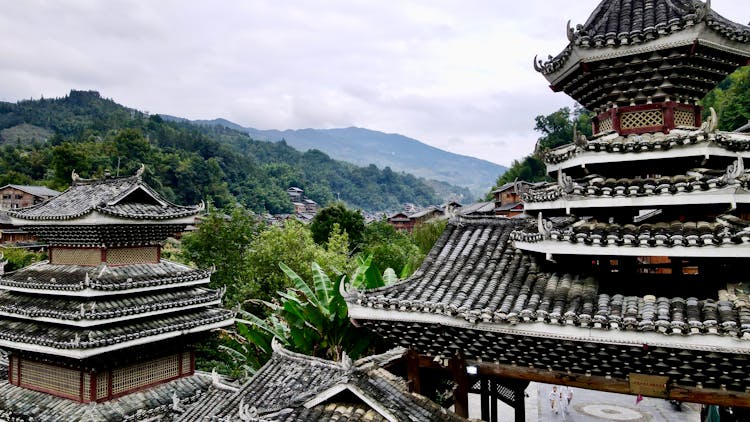 Landscape Of Village Zhaoxing Dong, China 