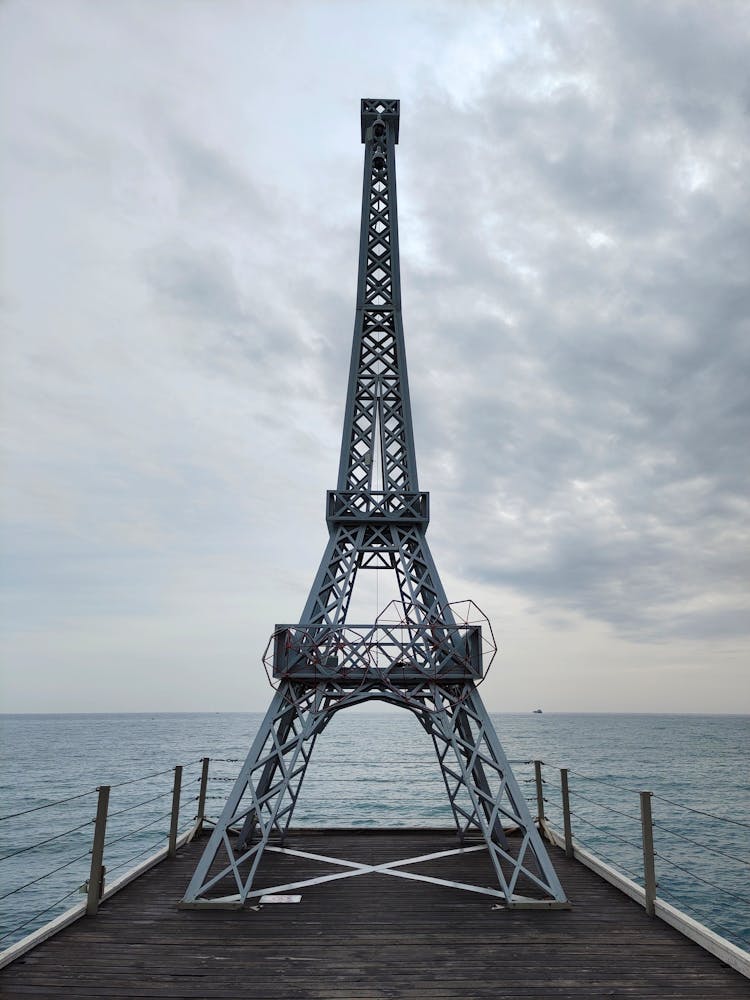 Replica Of The Eiffel Tower On The Jetty