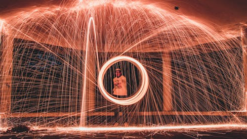 A Man Holding a Sparkler