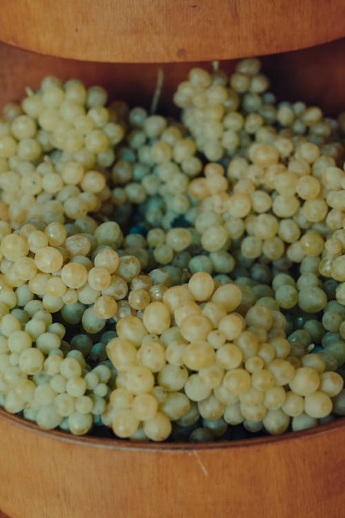Green Round Grapes on the Bowl