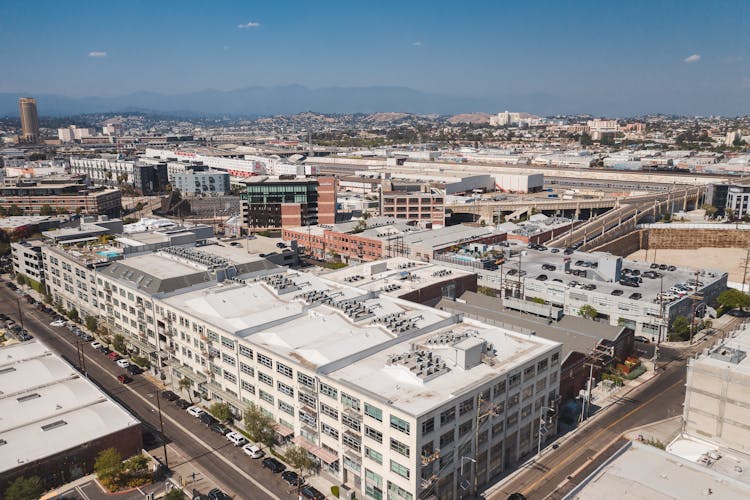 Aerial View Of Of The City's Commercial District