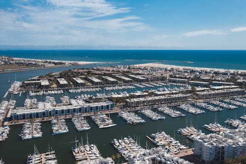 Free Drone Shot of Marina Stock Photo