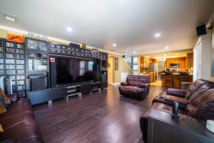 Media room with large display