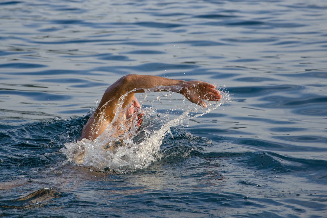 Kostenlos Person, Die Auf Dem Gewässer Schwimmt, Das Freestyle Schläge Tut Stock-Foto