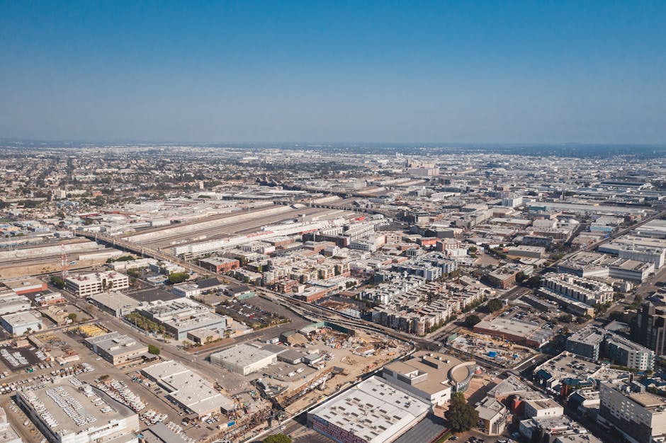 aerial view of city of industry warehouse district - City of Industry Gaming PCs
