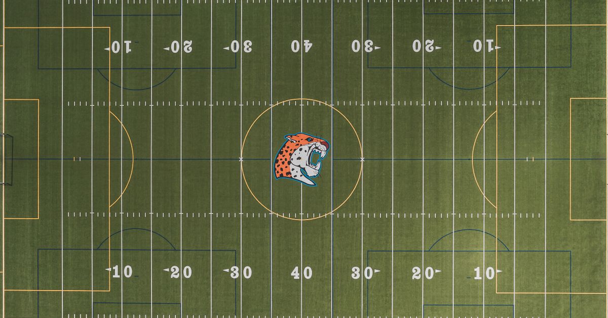 football stadium overhead view with data overlay