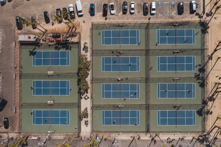 Aerial View Of Tennis Courts